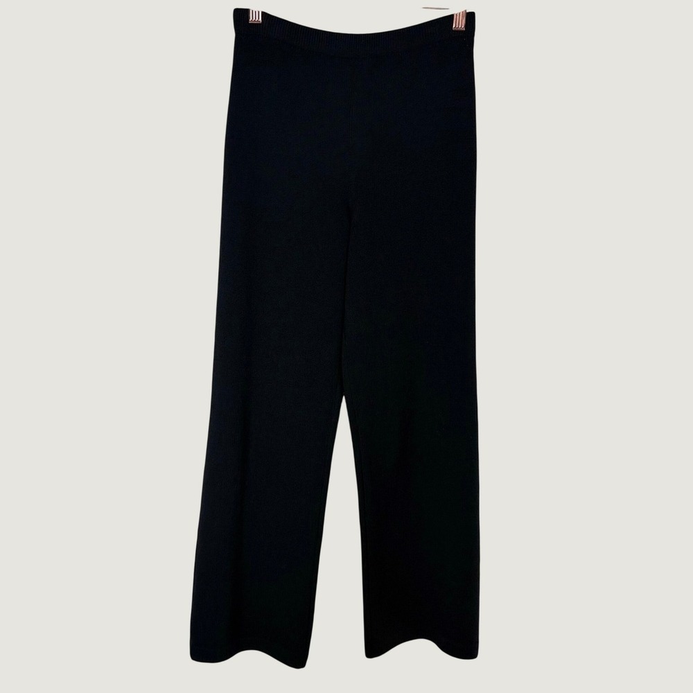 St. John Basics Black Santana Knit Pants Size 0 Office Luxury 27" Inseam USA
